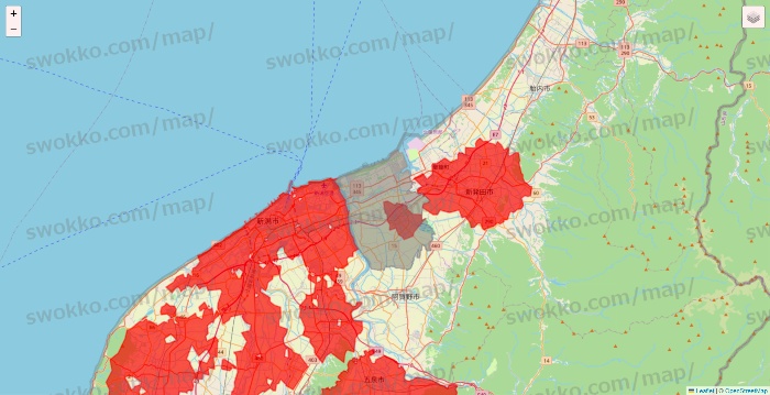 新潟県の出前館のエリア地図