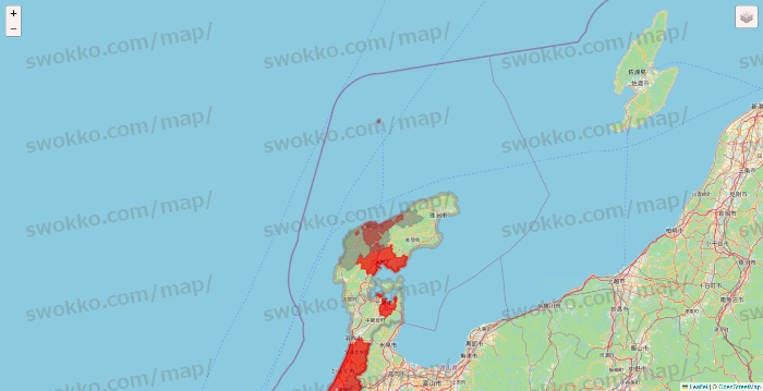 石川県の出前館のエリア地図