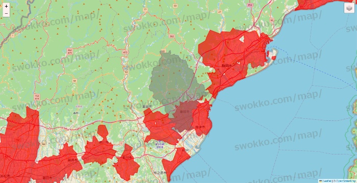 静岡県の出前館のエリア地図