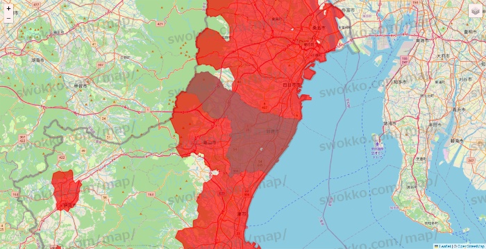 三重県の出前館のエリア地図