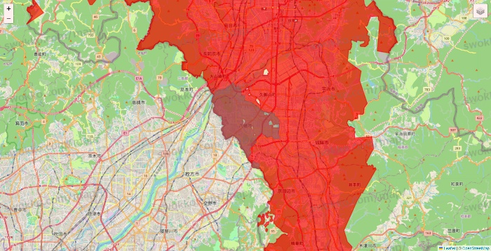 京都府の出前館のエリア地図