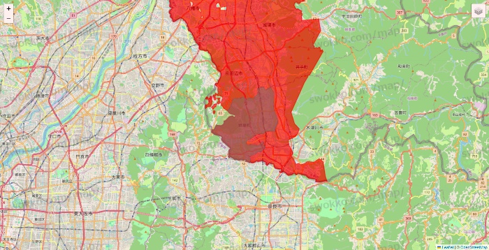 京都府の出前館のエリア地図