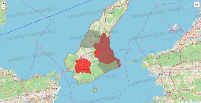 兵庫県の出前館のエリア地図