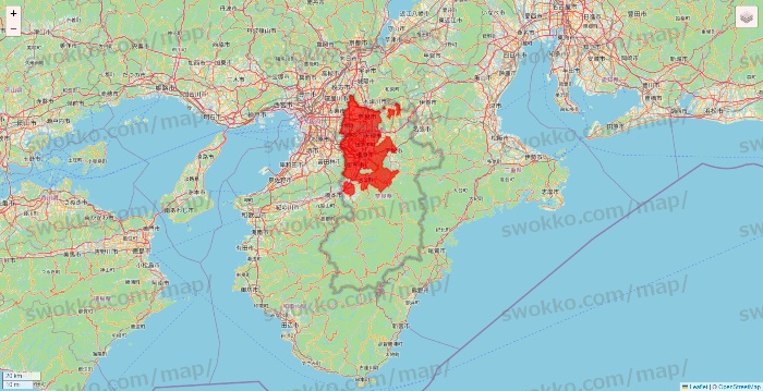 奈良県の出前館のエリア地図
