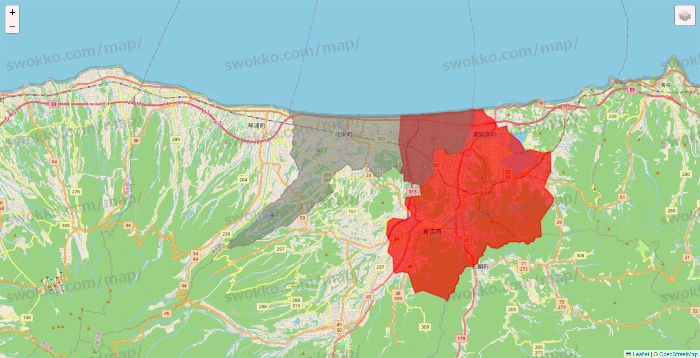 鳥取県の出前館のエリア地図