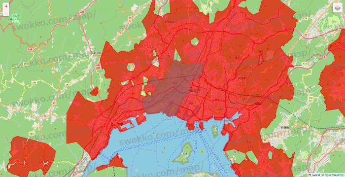 広島県の出前館のエリア地図