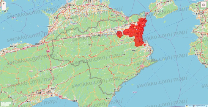 徳島県の出前館のエリア地図