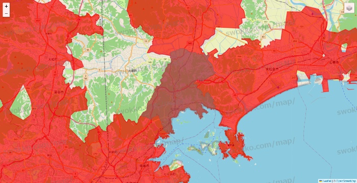 宮城県の出前館のエリア地図