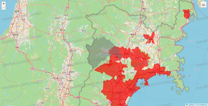 宮城県の出前館のエリア地図