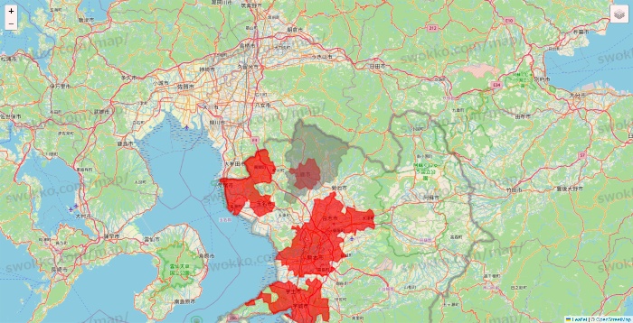 熊本県の出前館のエリア地図