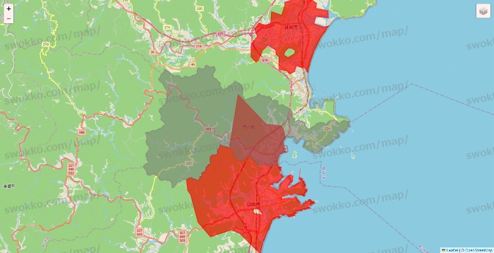 宮崎県の出前館のエリア地図