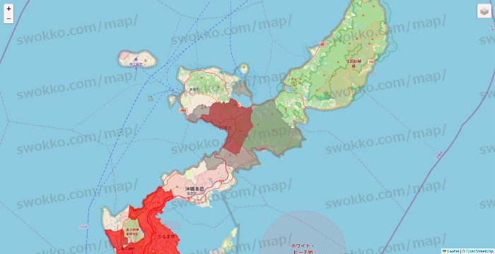沖縄県の出前館のエリア地図