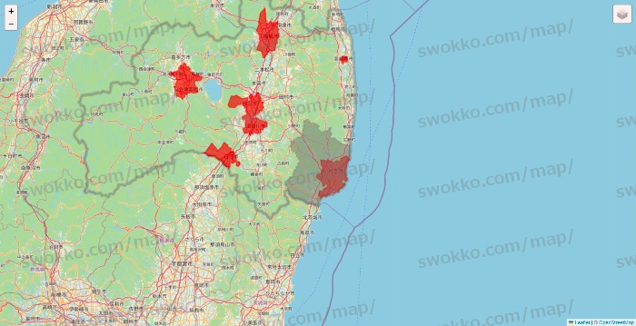 福島県の出前館のエリア地図