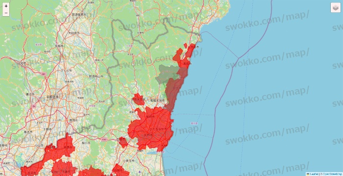 茨城県の出前館のエリア地図