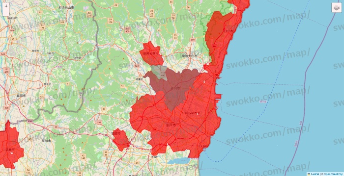 茨城県の出前館のエリア地図