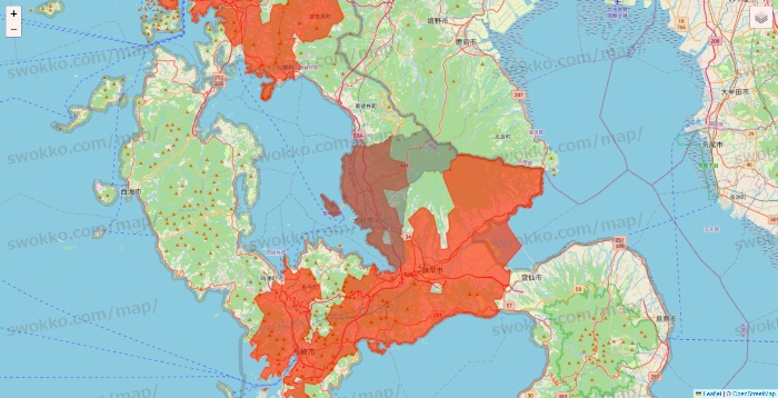長崎県のエレナネットスーパーのエリア地図