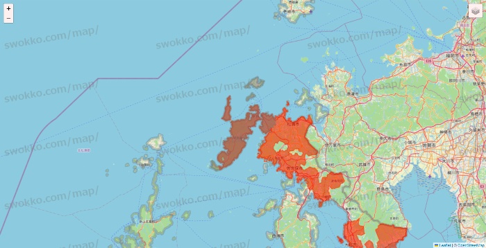 長崎県のエレナネットスーパーのエリア地図