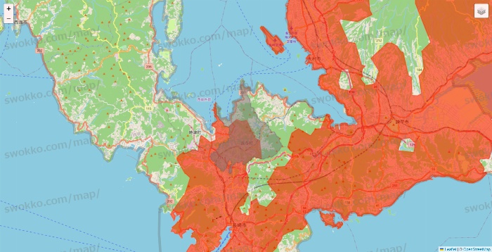 長崎県のエレナネットスーパーのエリア地図