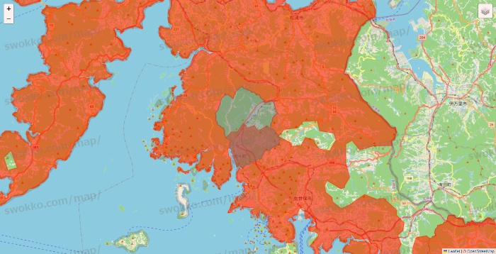 長崎県のエレナネットスーパーのエリア地図