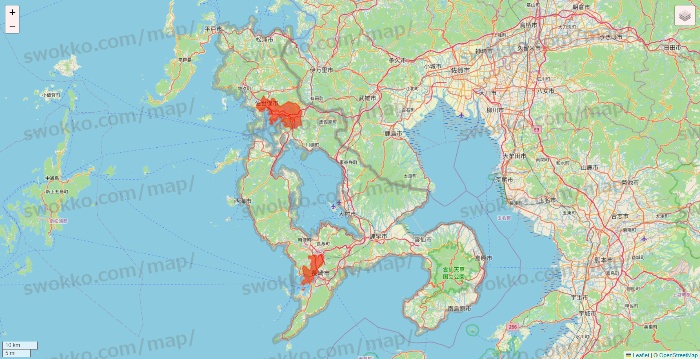 長崎県のエレナネットスーパーのエリア地図