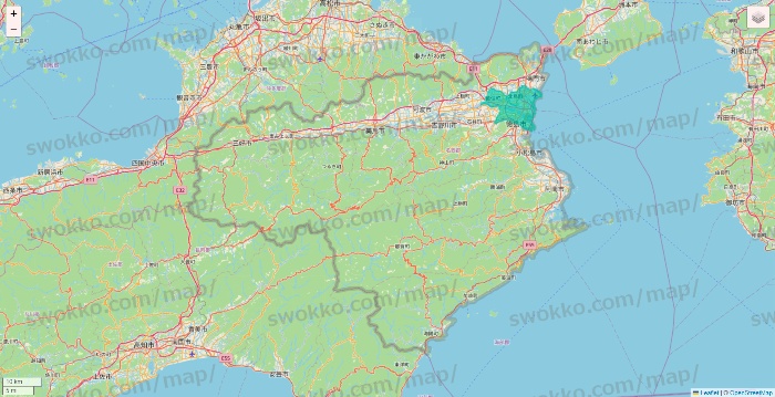 徳島県のフジネットスーパー「おまかせくん」のエリア地図