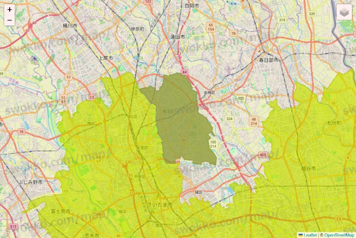 埼玉県のGreen Beans（グリーンビーンズ）のエリア地図