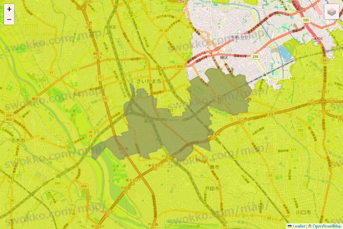 埼玉県のGreen Beans（グリーンビーンズ）のエリア地図