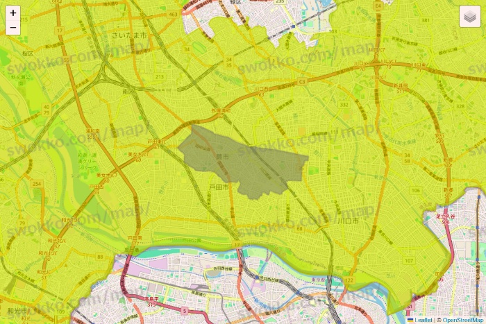 埼玉県のGreen Beans（グリーンビーンズ）のエリア地図