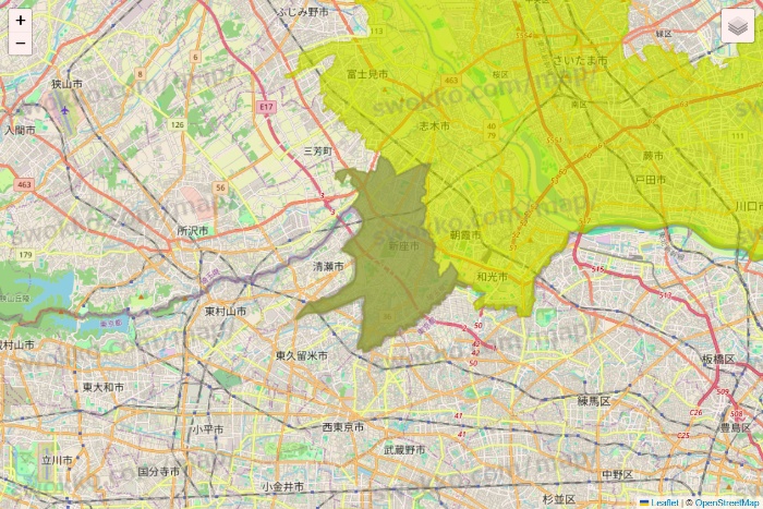 埼玉県のGreen Beans（グリーンビーンズ）のエリア地図