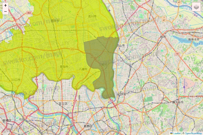 埼玉県のGreen Beans（グリーンビーンズ）のエリア地図