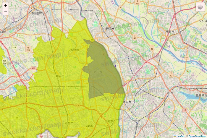 埼玉県のGreen Beans（グリーンビーンズ）のエリア地図