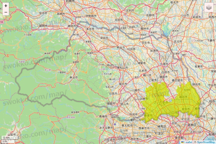 埼玉県のGreen Beans（グリーンビーンズ）のエリア地図