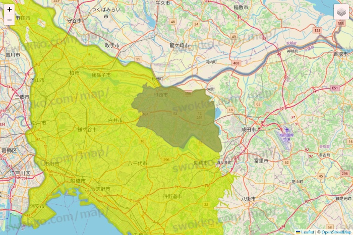 千葉県のGreen Beans（グリーンビーンズ）のエリア地図