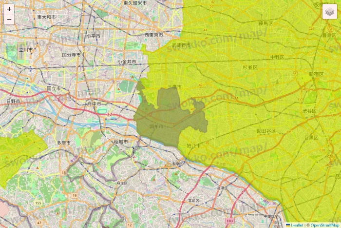 東京都のGreen Beans（グリーンビーンズ）のエリア地図