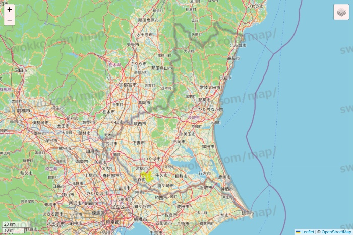 茨城県のGreen Beans（グリーンビーンズ）のエリア地図