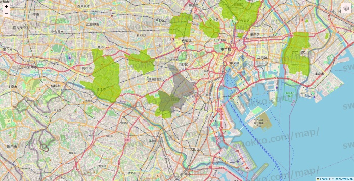 東京都のいなげやネットスーパーのエリア地図