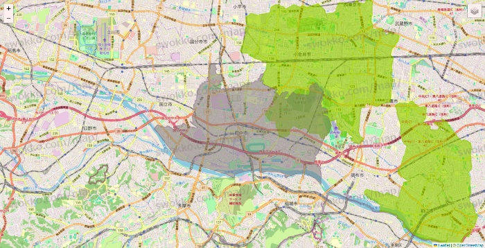 東京都のいなげやネットスーパーのエリア地図
