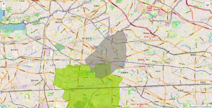 東京都のいなげやネットスーパーのエリア地図
