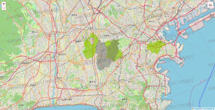 神奈川県のいなげやネットスーパーのエリア地図