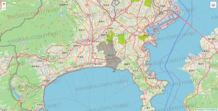 神奈川県のいなげやネットスーパーのエリア地図