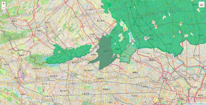 埼玉県のイトーヨーカドーネットスーパーのエリア地図