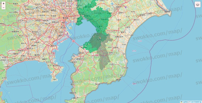 千葉県のイトーヨーカドーネットスーパーのエリア地図