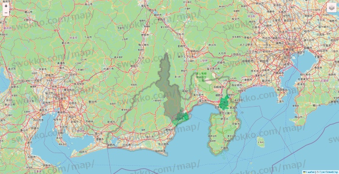 静岡県のイトーヨーカドーネットスーパーのエリア地図