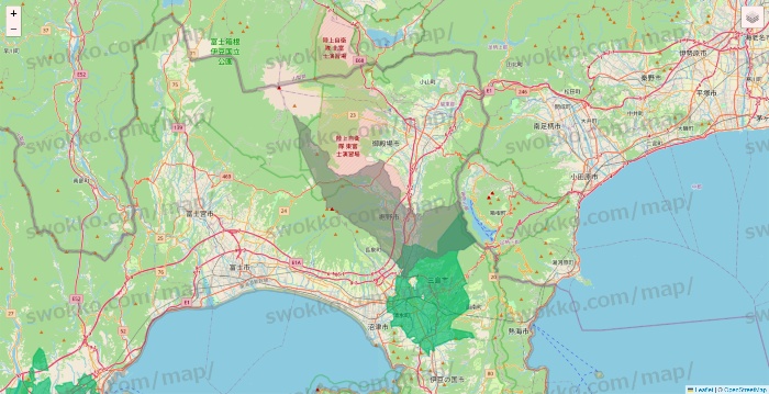 静岡県のイトーヨーカドーネットスーパーのエリア地図