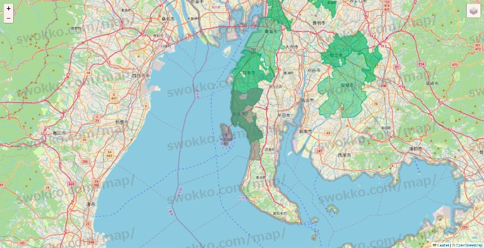 愛知県のイトーヨーカドーネットスーパーのエリア地図