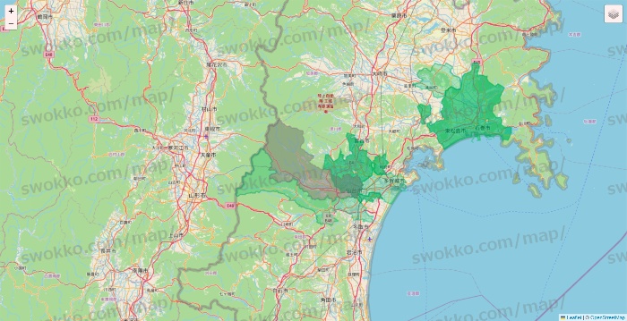 宮城県のイトーヨーカドーネットスーパーのエリア地図