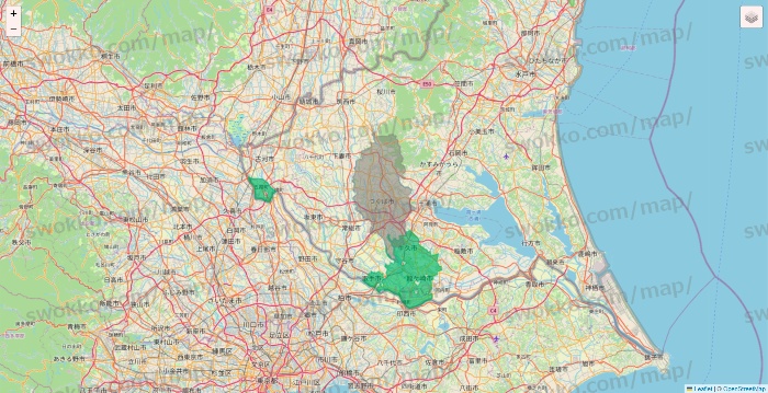 茨城県のイトーヨーカドーネットスーパーのエリア地図
