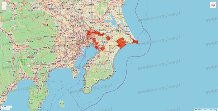 千葉県のKASUMI（カスミ）・BLANDE（ブランデ）のネットスーパーのエリア地図