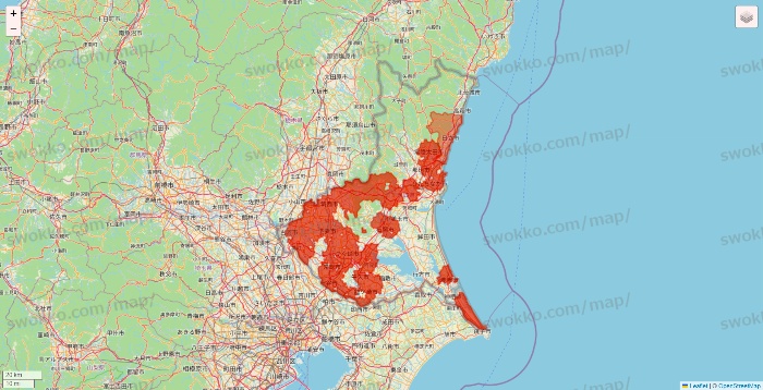 茨城県のKASUMI（カスミ）・BLANDE（ブランデ）のネットスーパーのエリア地図