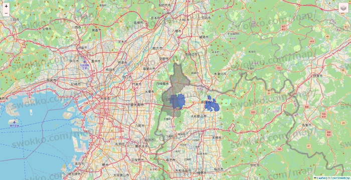 奈良県のコーヨー（KOHYO）・マックスバリュ西日本のネットスーパーのエリア地図